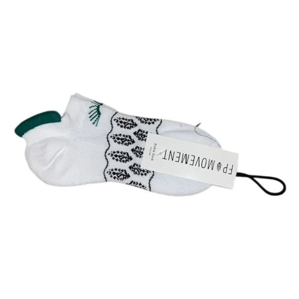 FP Movement Ankle Sock Patterned Knit‎ White Green One Size